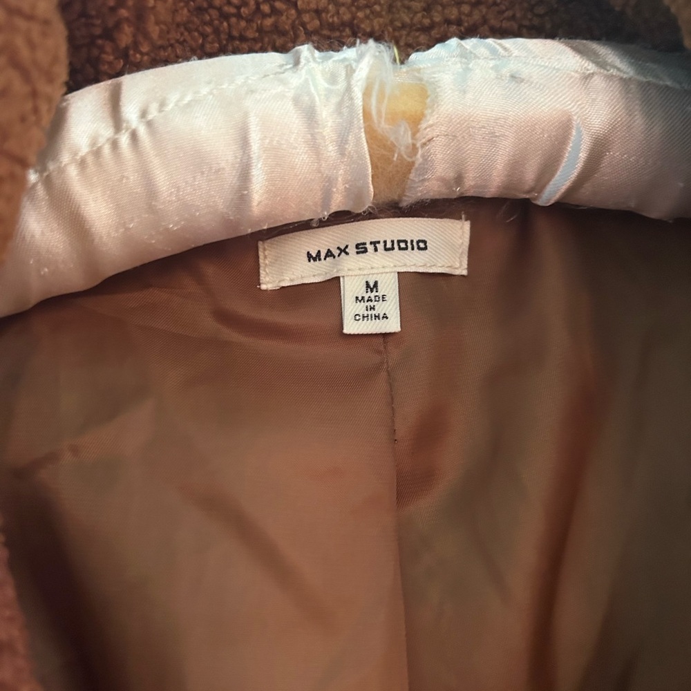 Max Studio Teddy Jacket in Rust - Picture 2 of 5